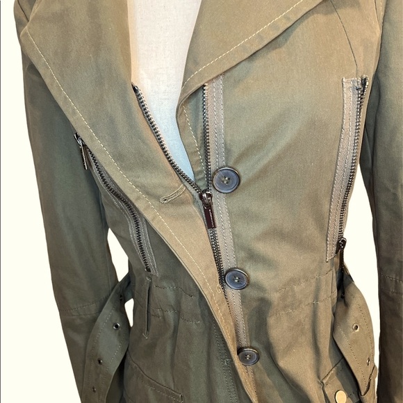 BCBGMaxAzria NWT Olive Willow Trench Coat - Picture 7 of 10